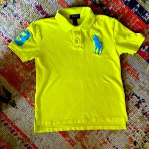 Boys Neon Yellow Ralph Lauren Polo Shirt (11/12)